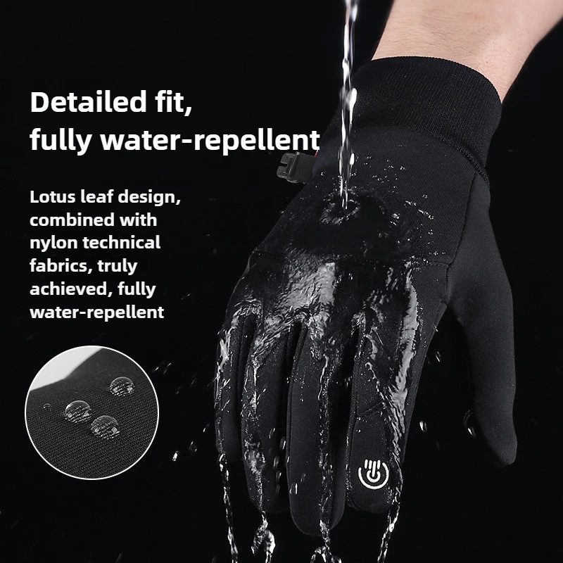 الخريف الشتاء دراجة نارية قفازات الرجال النساء يندبروف المضادة للانزلاق لمس الدفء قفازات العمل الرياضة الدراجات دراجة قفازات