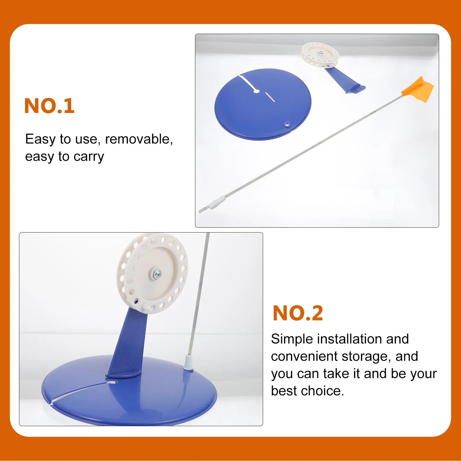 Foldable Ice Fishing Tip Accessories Winter Flag Supplies ABS Portable Floating Tip- Products