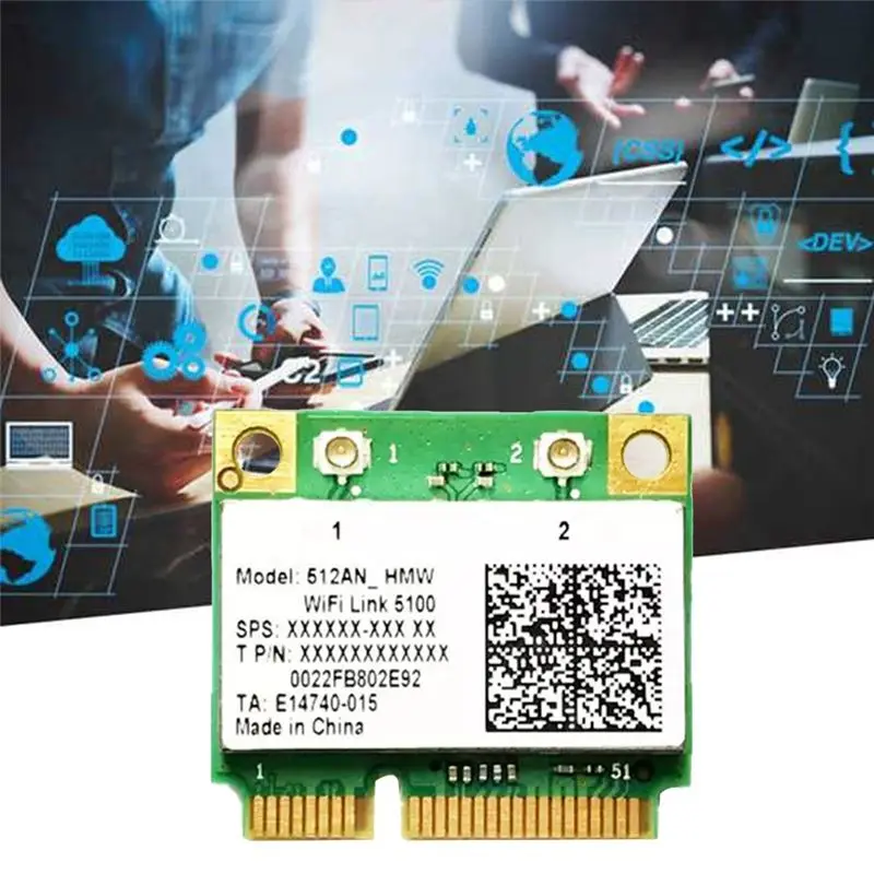 A23F-5100AGN Wifi Card+2Xantenna 2.4G&5G 300Mbps MINIPCIE Wireless Network Card For DELL, ACER, ASUS, Toshiba Hasee Laptops