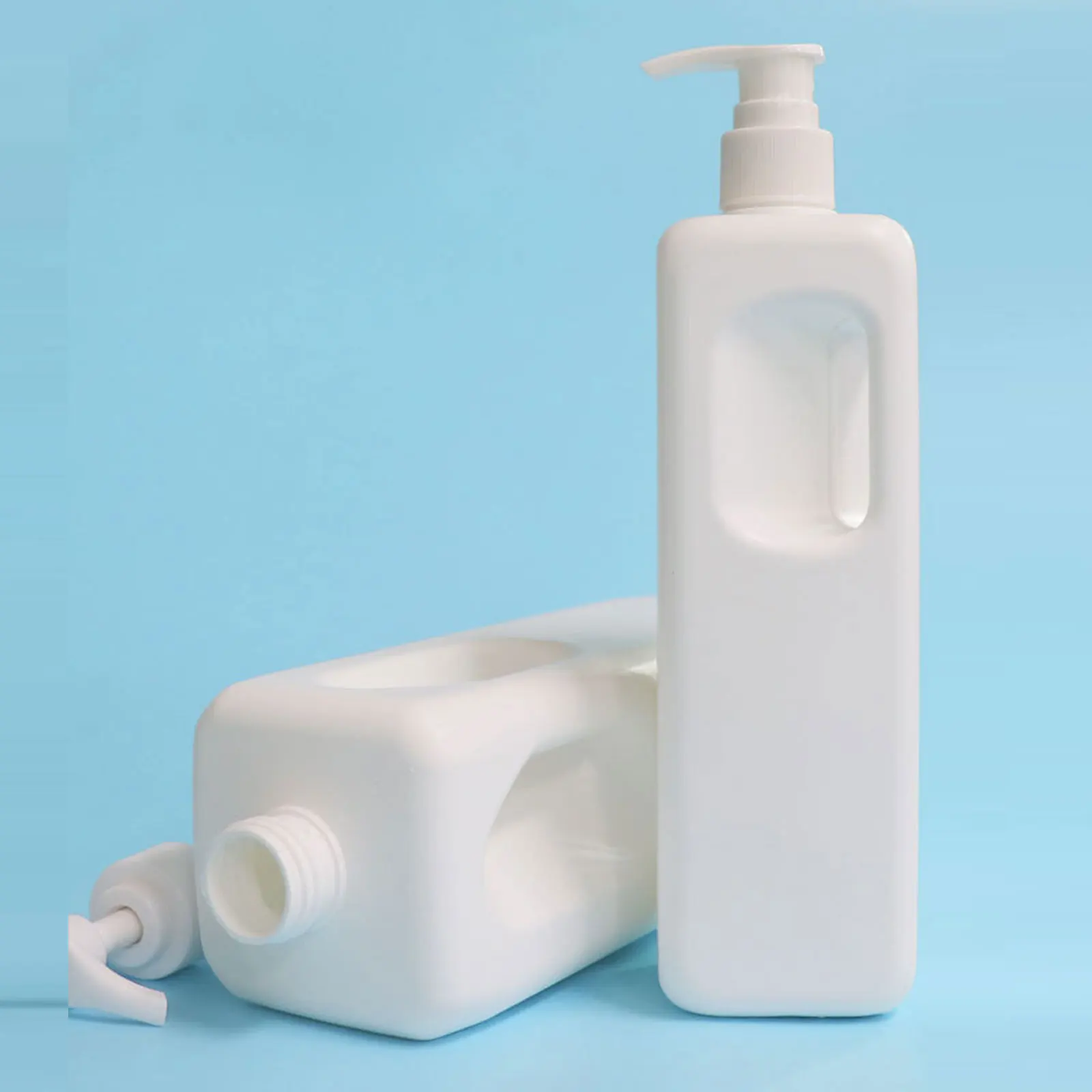 Soap Dispenser Bottle Matte White Kitchen Refillable Hands Dishes Press Bottle with Handle Bathroom Storage Bottle 500/1000ML