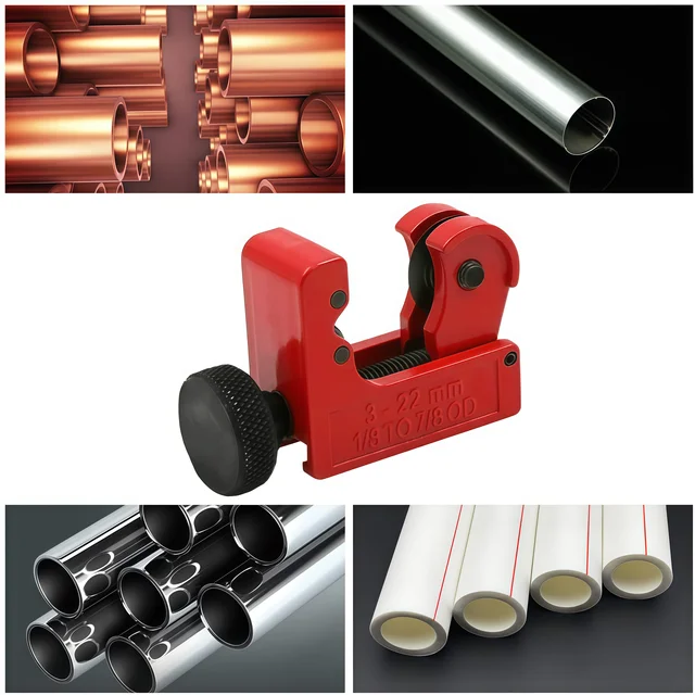 Obcinak do rur 3-22/3-28mm, lekki, ze stopu cynku, do rur metalowych, obcinak do rur V2, mały obcinak do rur miedzianych, obcinak strzałkowy.
