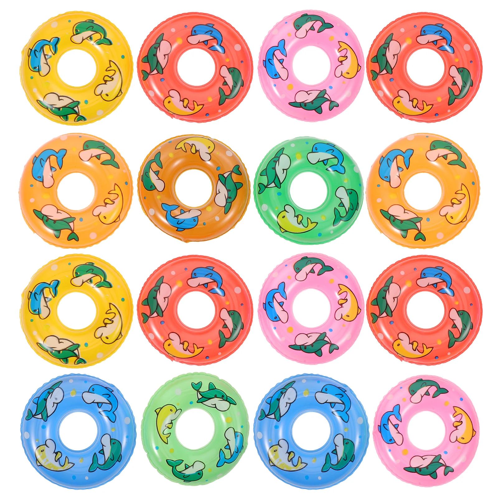 48 pçs mini anel de natação bonito golfinho design anel flutuante para crianças jogo de água praia festa decoração piscina inflável diversão