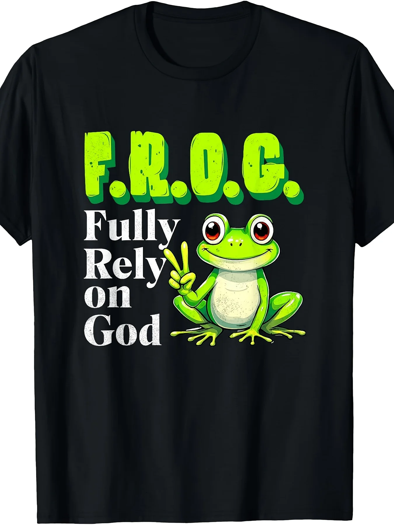 Camiseta de Rana "Confíe Plenamente en Dios" para Amantes de Ranas, para Hombres y Niños, Camiseta de Moda, Ropa Casual, Camiseta con Estampado, Cuello Redondo, Regalo, Tallas Grandes