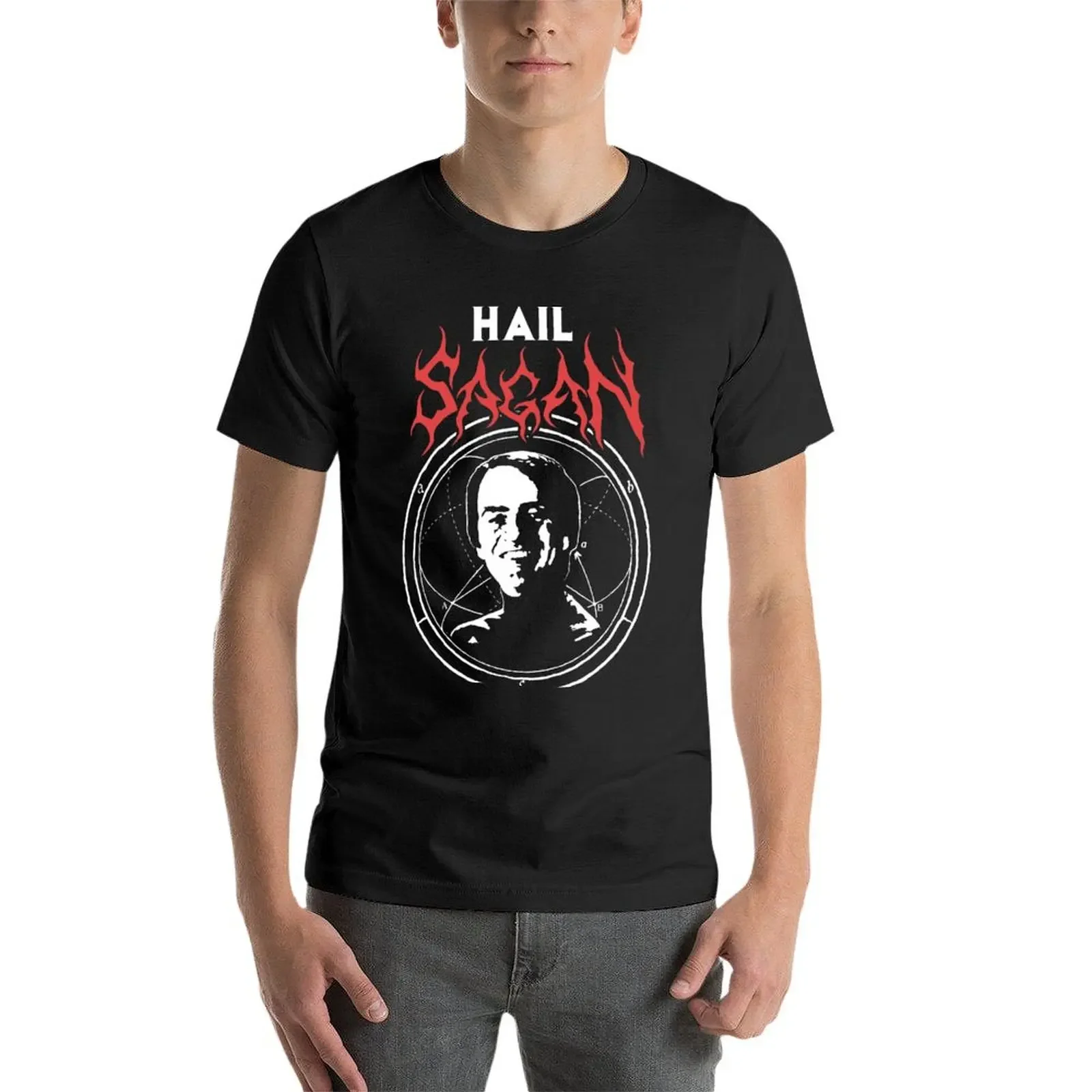 HAIL SAGAN-camiseta masculina com estampa animal, tops bonitos, camiseta de manga curta, camisas grandes para meninos