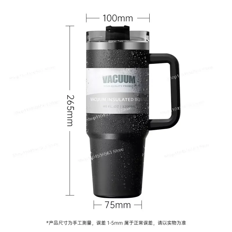 304 stainless steel, straw thermos cup, cold insulation ice cup, car water cup