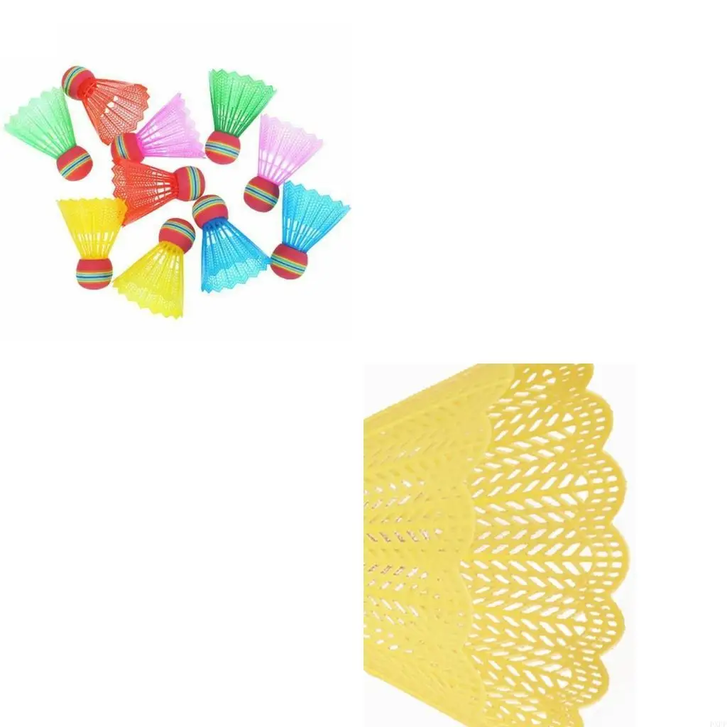 

Pxpf 10pcs/Pack Badminton Eva Rainbow Head Nylon Badminton Feath