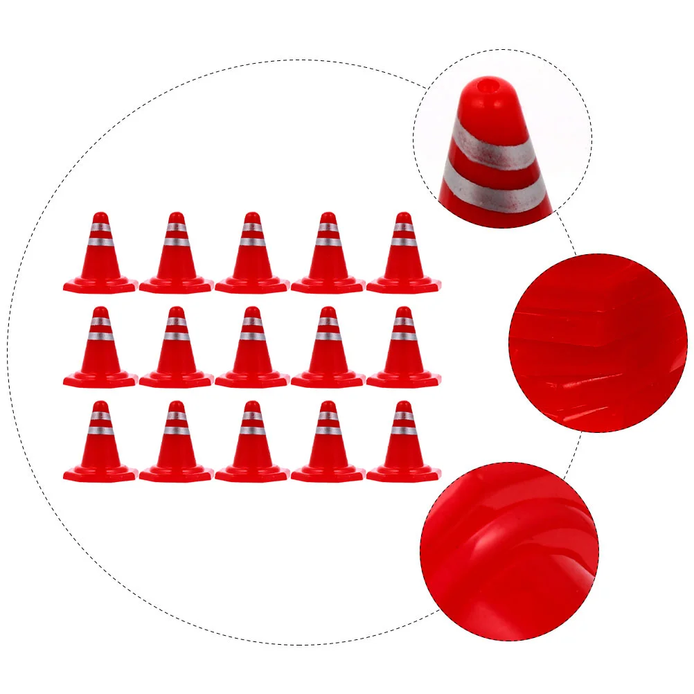 30 Pcs Sandbox Barricades Playtime Traffic Cones DIY Road Signs The Simulation Scene Model Table Plastic Roadblock