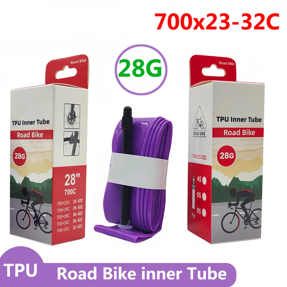 36g Ultralight 700C camera d'aria per bici TPU pneumatico per bicicletta da strada 28 \ '\' 700C 18-32C FV 65MM 45MM 85MM valvola accessori per bici
