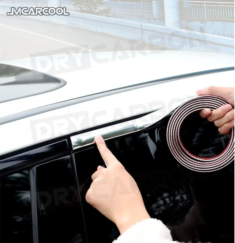 Auto Car Accessorise Self Adhesive Side Door Chrome Strip Moulding Decoration Bumper Protector Trim Tape Styling