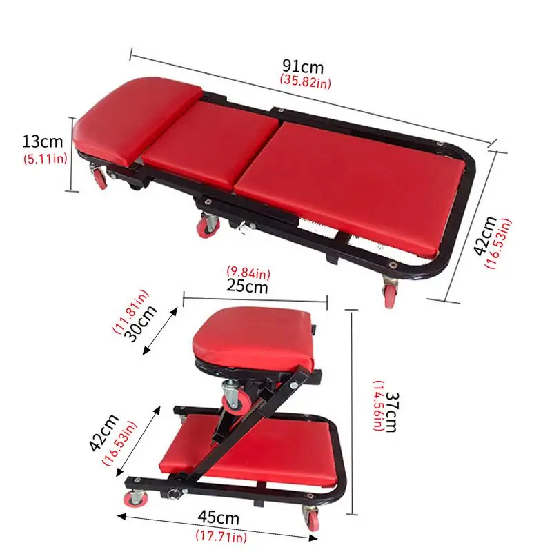 Car Maintenance Mat Car Mechanical Workshop Board Automotive Mechanical Workshop Tools Car Creeper Seat With Folding Cushion Pad