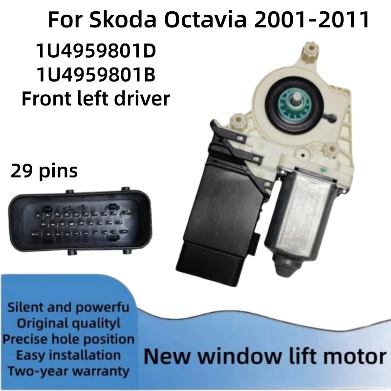 Image of 2001-2011 Skoda Octavia Fensterhebermotor und Steuermodul Vorne links Vorne rechts 1U4959801D 1U4959802D 1U4959801B 1U4959802B