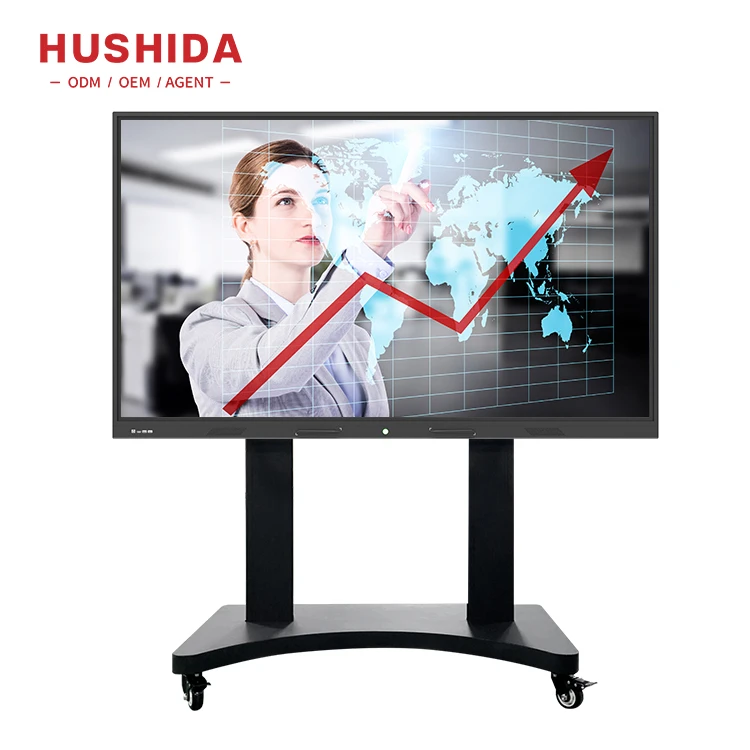 HUSHIDA 75 86 Inch Lcd Interactive Flat Panel Multi Touch Screen Monitor Smart 65 Inch Interactive Flat Panel