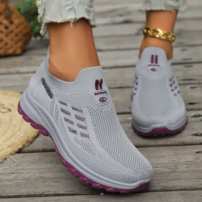 TaoBo Walking Shoes 2024 Summer New Women\'s Shoes Breathable No Lace Soft Sole Socks Sneakers Comfort Women Sport Shoes Tennis