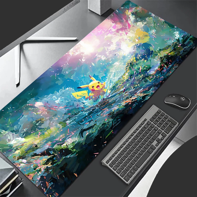 

Mouse Pad Design Non-Slip Desk Mat Pokemon Pikachu Gaming Accessories Stitched Edges For Home And Game For Gamer Mousepad