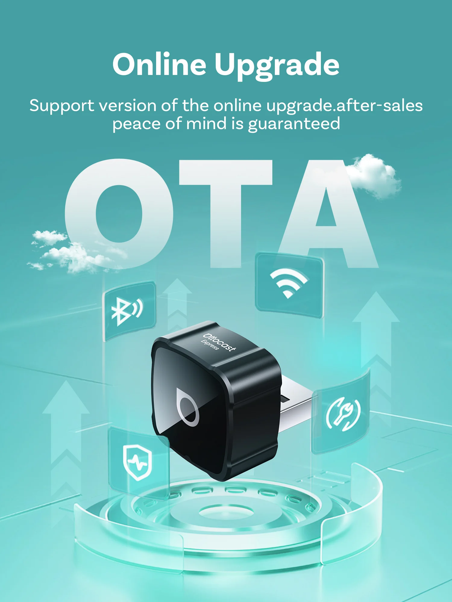 Ottocast Mini Air Mirroring Carplay Adapter Kabelloses Android Auto Carplay Smart AI Box 3-in-1 Kabelloses CarPlay mit OTA-Update USB Wireless Type-C Plug & Play Zubehör mit YouTube TikTok