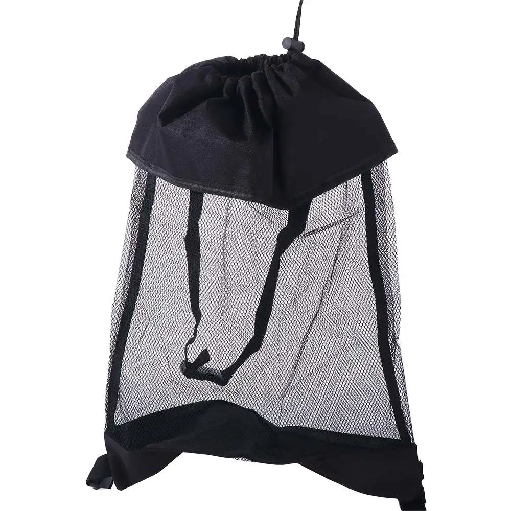 

Mesh Bag Golf Cart Storage Bag Large Capacity Nylon Golf Ball Drawstring Pouch Black Adjustable Golf Ball Container