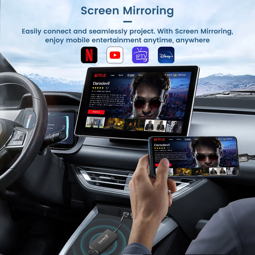 Carlinkit Wireless Android Auto Wireless CarPlay Dongle Mirror Connection for Modify Android System Screen Ariplay Smart Link