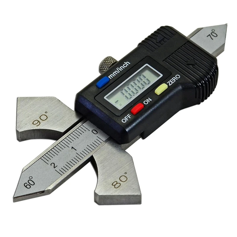 

A81M New Digital Readout Welding Meter, Welding Test Ruler 4 Angle Display: 60°, 70°, 80°, 90° Reading Inches, Metric, Inches