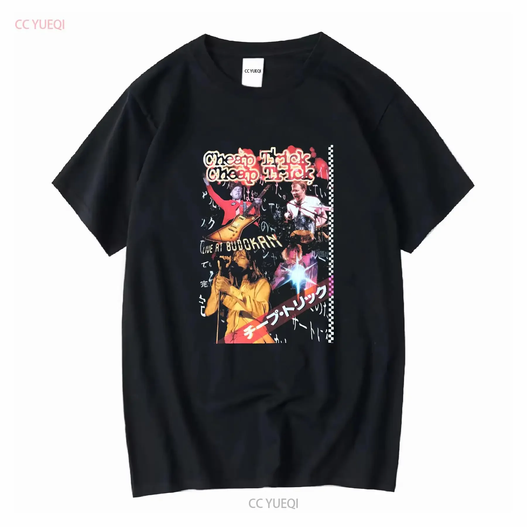Vintage 1996 97 trucos baratos gira mundial camiseta Live At Budokan grande vintage lavado streetwear estirado suave ligeramente gráfico