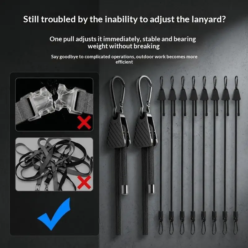 1M/1,2M Robuste Gepäckpackseile, elastische Bungee-Kordeln mit Karabinerhaken für Radfahren, Camping und Outdoor-Aktivitäten – Detail 4
