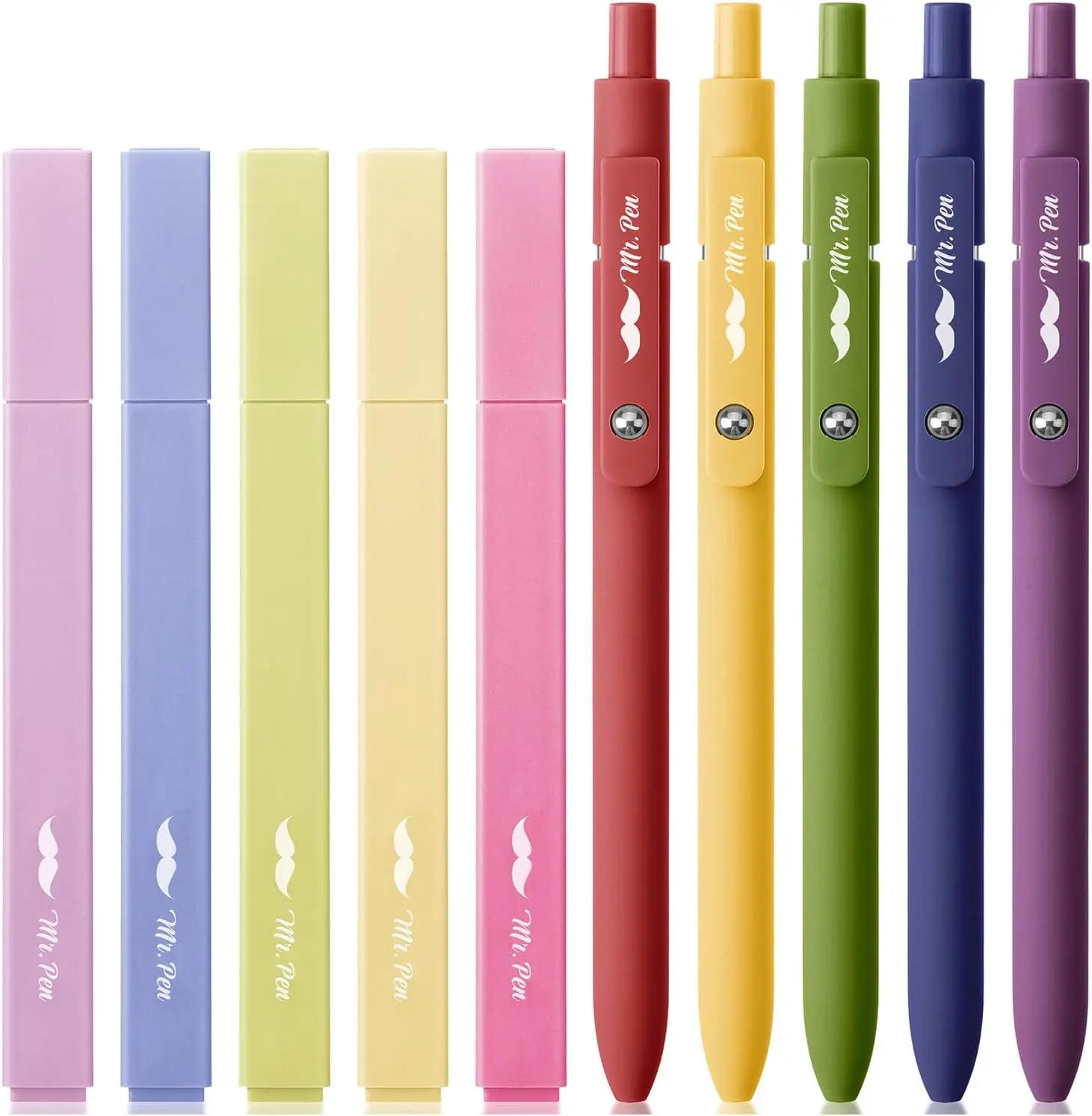 

Винтажные цветные маркеры и гелевые ручки без размазывания, набор из 10 штук для Библии и заметок