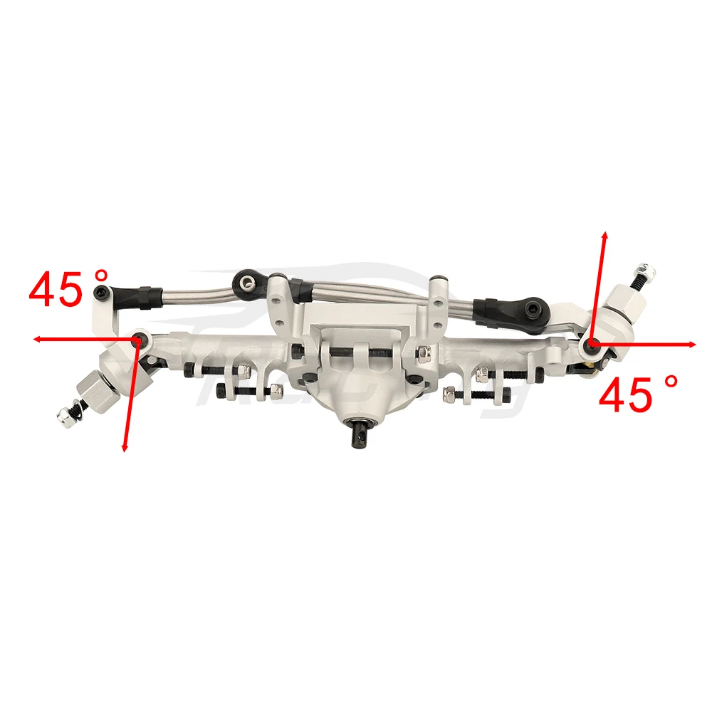 SCX10 II CNC Aluminiowa przednia tylna prosta kompletna oś do 1/10 Axial SCX10 II 90046 90047 RC Crawler Car Upgrade Parts