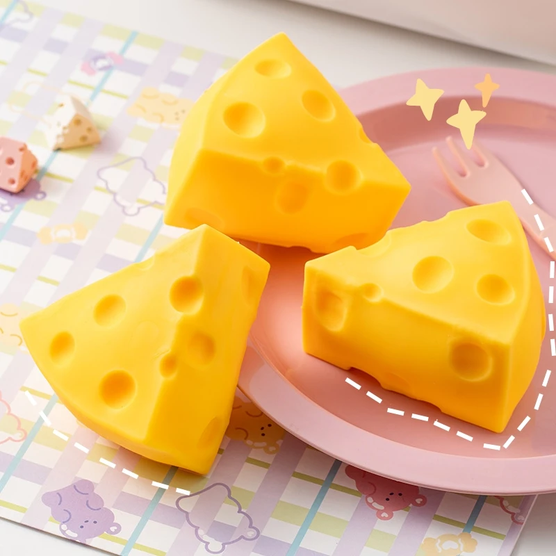 Queijo mole brinquedos diversão squeeze anti estresse bola brinquedos para adultos crianças fidget sensorial ventilação brinquedos squish comida brinquedos presente