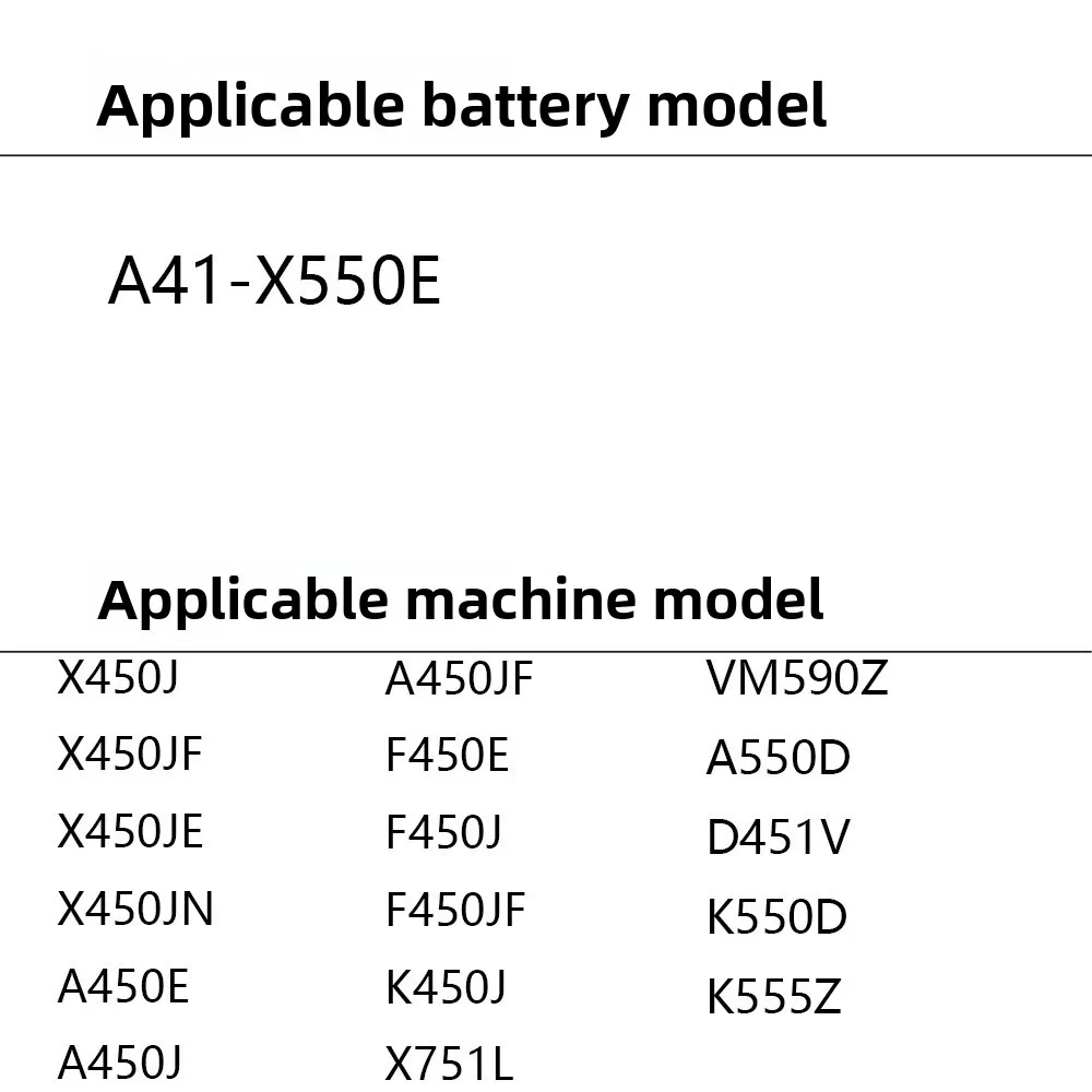 Замена аккумулятора для ноутбука 15 В 2600 мАч для ASUS A41-X550E K550D X550DA A550D A450JF X450J D451