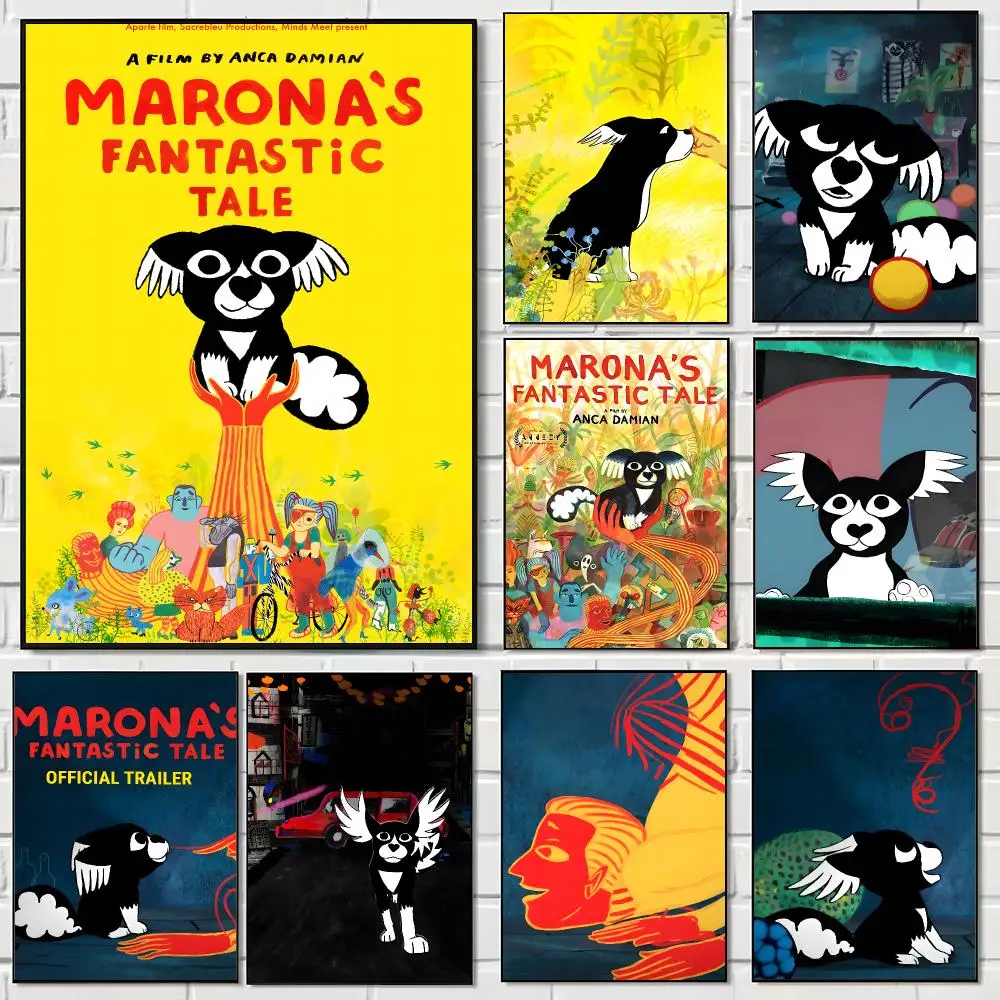 Cartoon M-Marona s Fantastic Tale Poster Pegatina artistica HD autoadhesiva impermeable para salon dormitorio