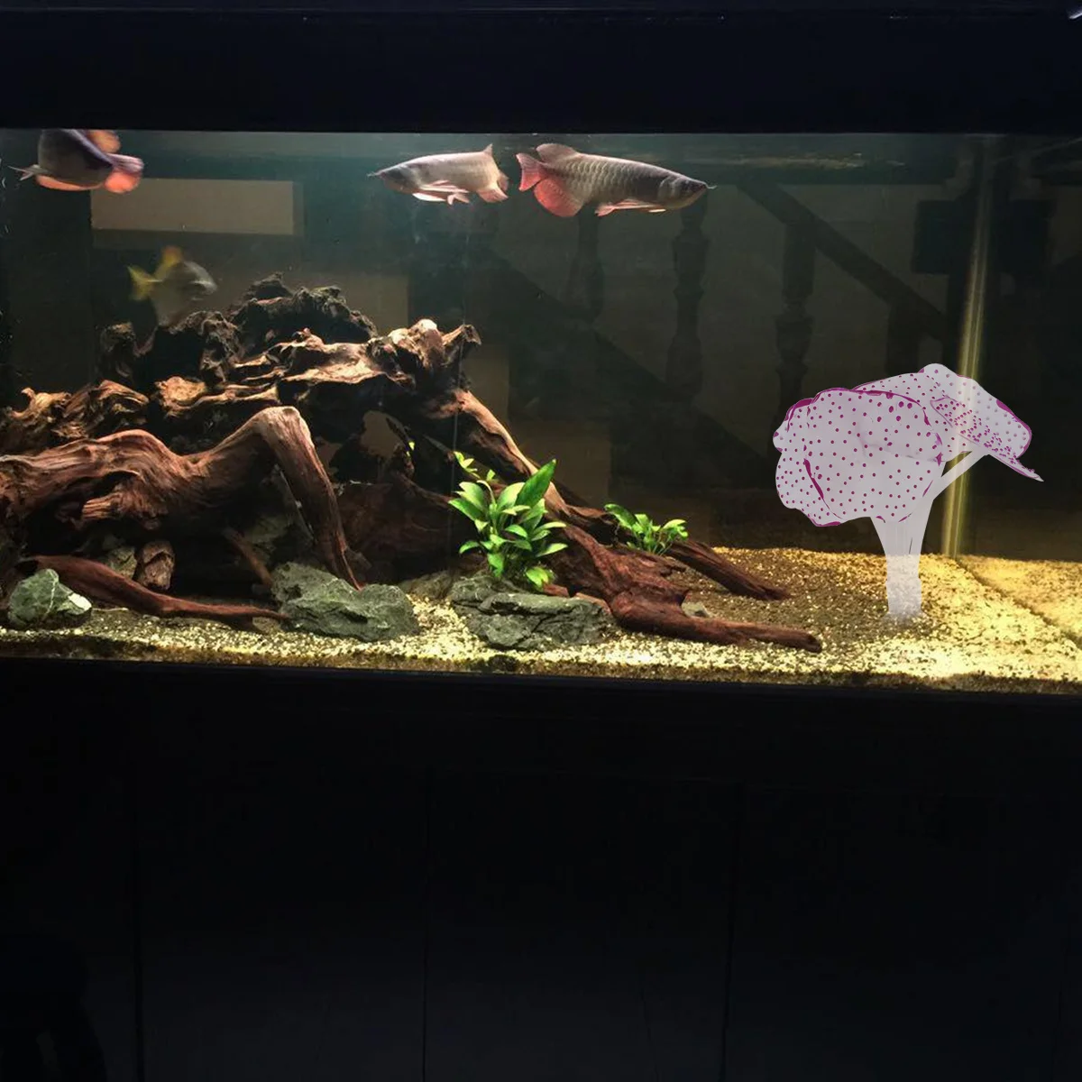 

Artificial Aquarium Fluorescent Coral Silicone Simulation Purple Terrarium Decor Realistic Jellyfish Decoration