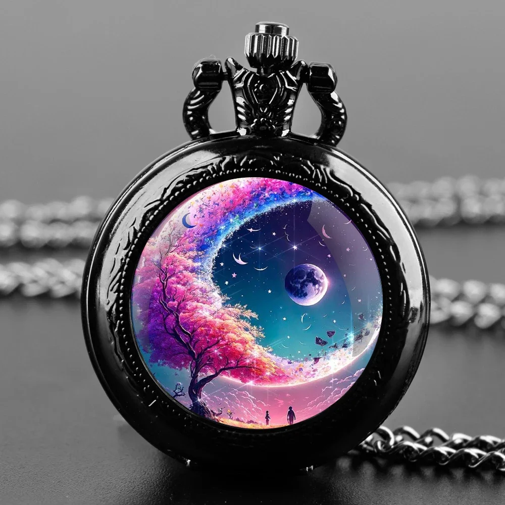 

Классические креативные розовые кварцевые карманные часы с изображением дерева жизни, ожерелье-часы, подвеска, унисекс, часы-брелок, reloj hombre, ювелирные изделия, подарок
