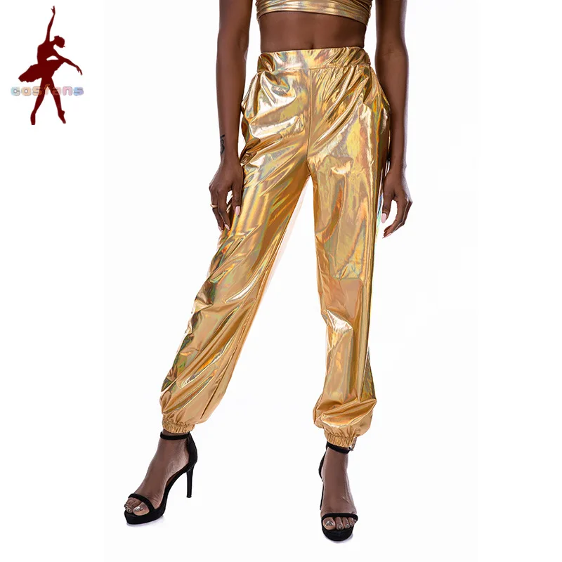 Frauen Nachtclub Pole Dance Hosen Hip Hop Hosen Dj Kostüm Street Dance Bühne Tragen Party Holographische Hosen Cheerleading Lose