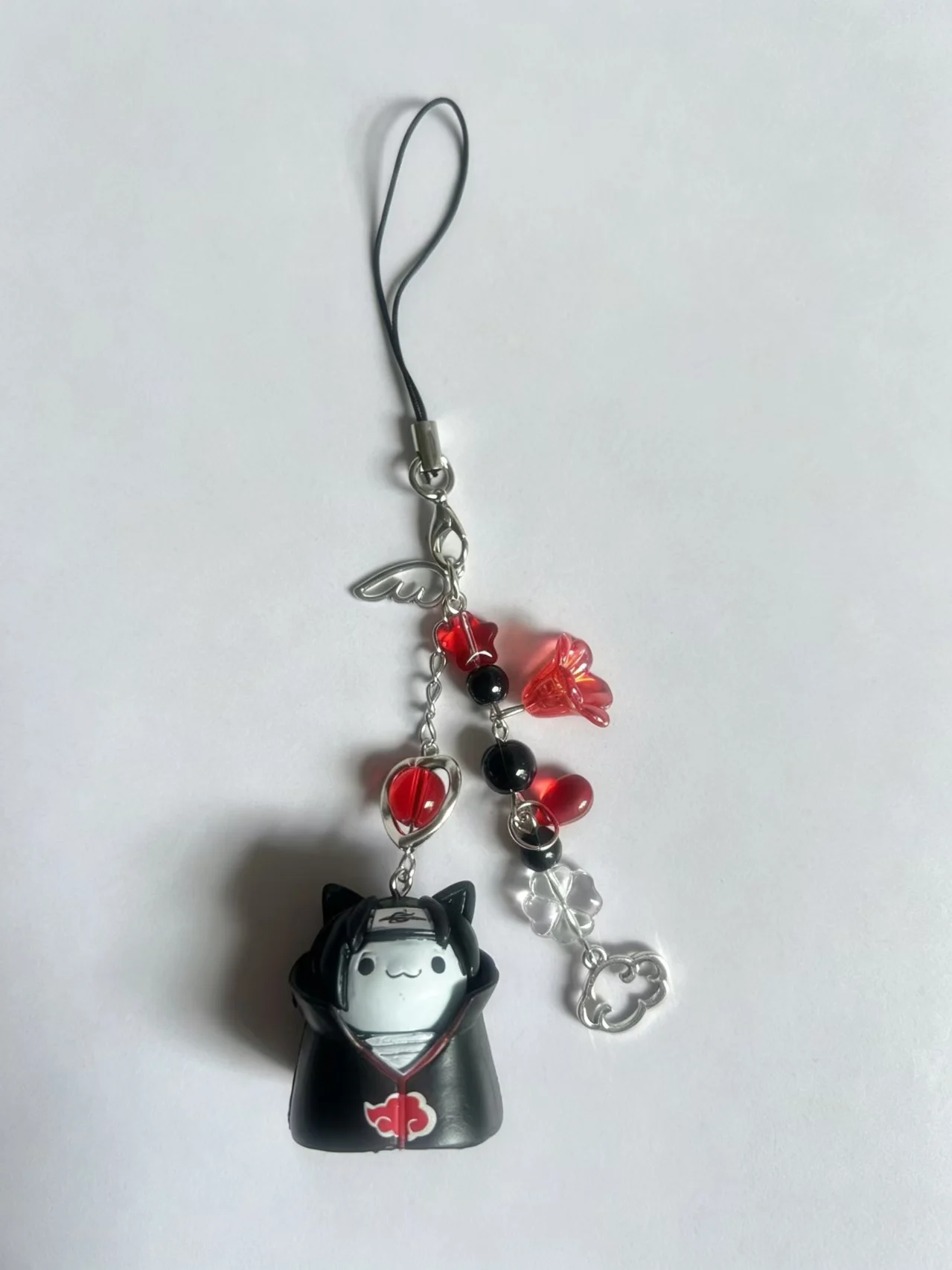 Cute Kawaii Hidden Leaf Ninja Cat Beaded Phone Charm Star Heart Pendant Lovely Anime Y2K Bag Accessory Fan Gift