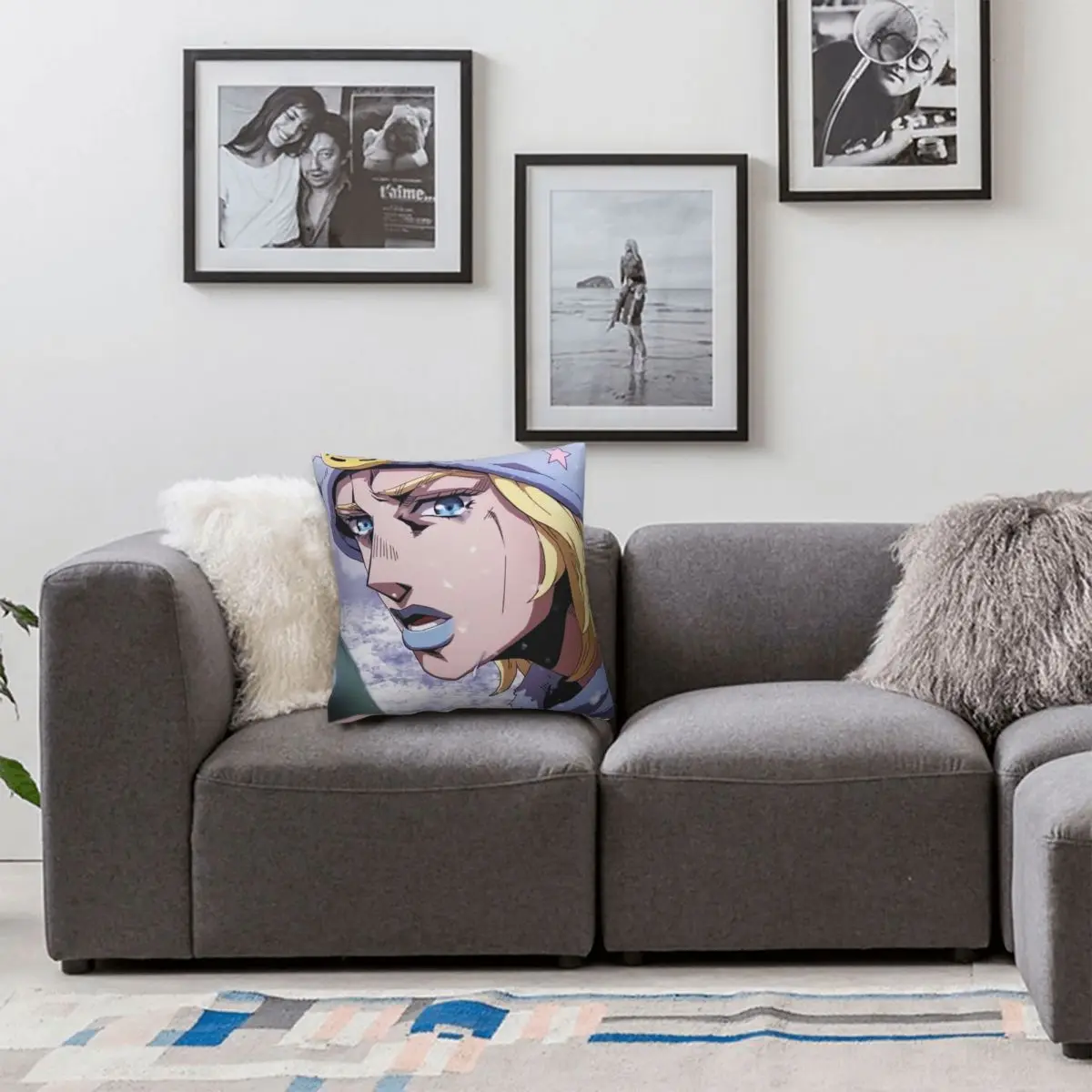 Anime Johnny Joestar JoJo's Bizarre Adventure Square Pillowcase Pillow Cover Cushion Decor Comfort Throw Pillow for Home Living