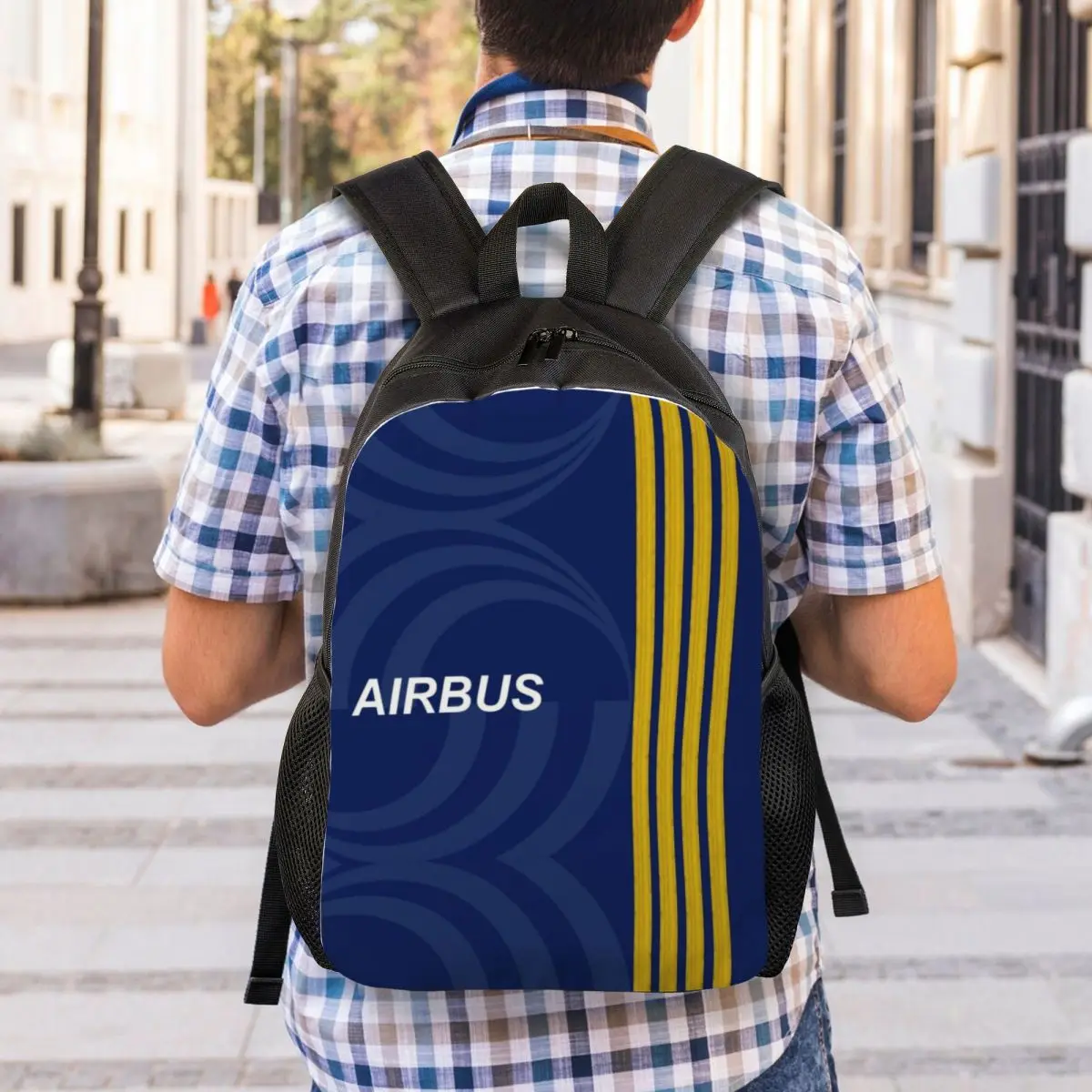 Sac à dos de voyage de pilote d\'avion Airbus pour hommes et femmes, cartable d\'école pour ordinateur portable, sacs de jour pour étudiants, avion