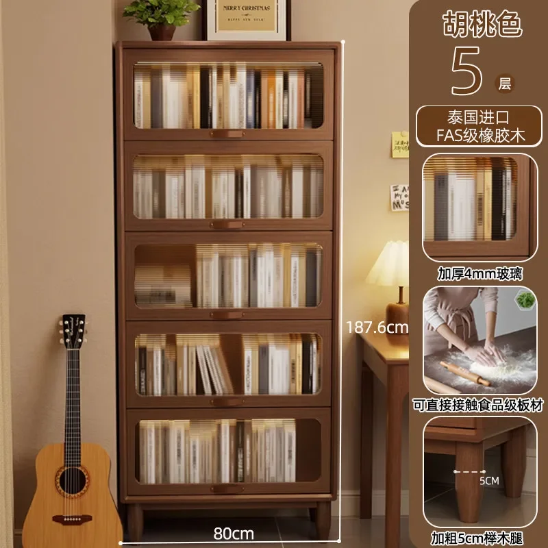 b7-17- bookcase, display cabinet, storage cabinet, solid wood floor-to-ceiling storage cabinet with cabinet door, bookshelf