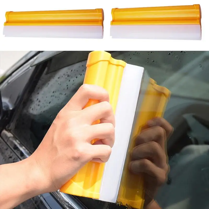 

Silicone Glass Wiper Non-Scratch Soft Silicone Handy Squeegee Double Row Silicone Wipers For Glass Door Anti-Slip Clean Scraping