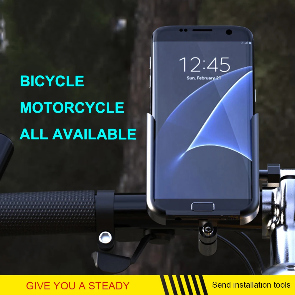 

Motorcycle Cellphone Holder Aluminum Alloy 360 Degree Rotation Bike Phone Support Bracket Shockproof Cycling Accessories