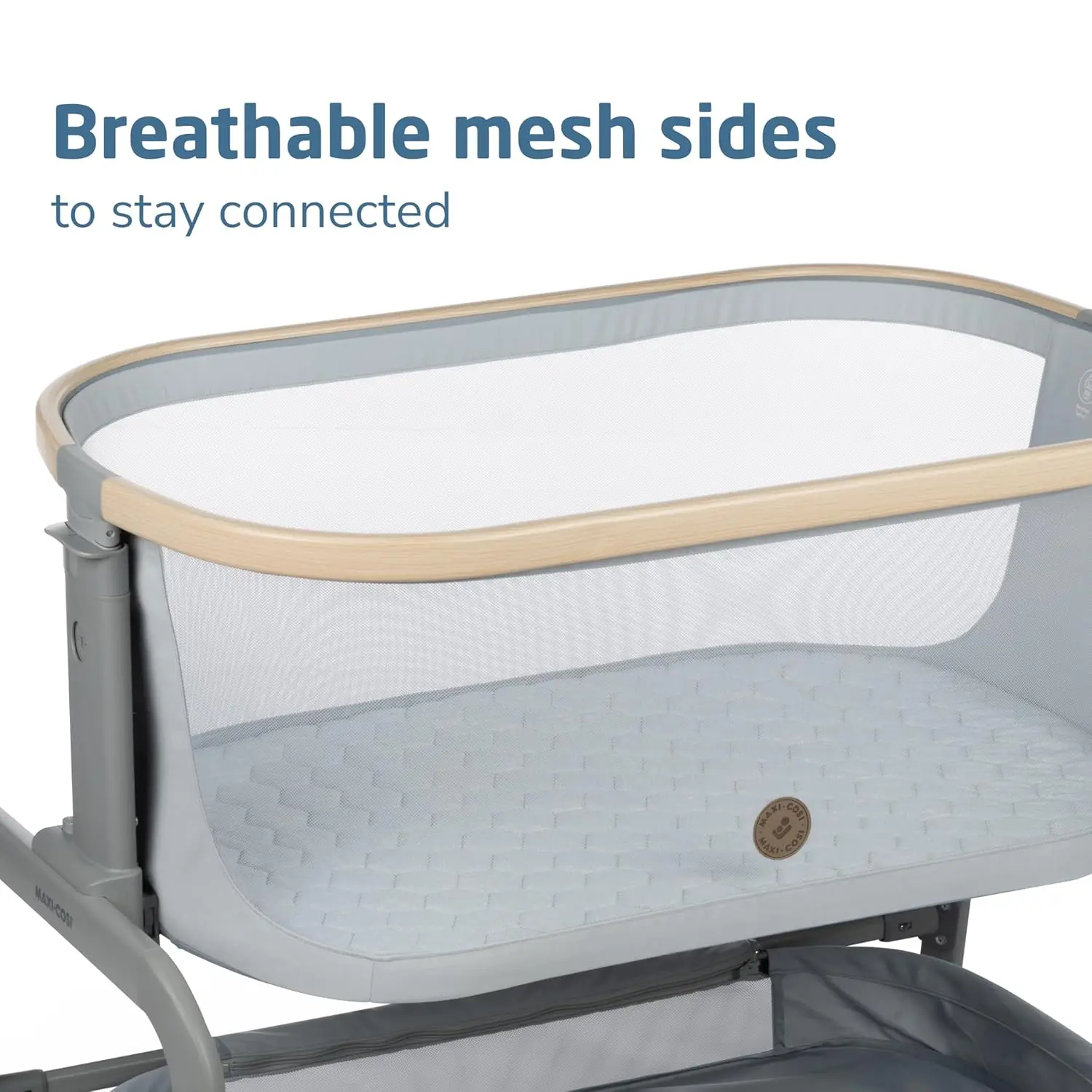 Bassinet Classic Slate: culla portatile per neonati, culla per lettino per neonati, regolabile in altezza, rete traspirante