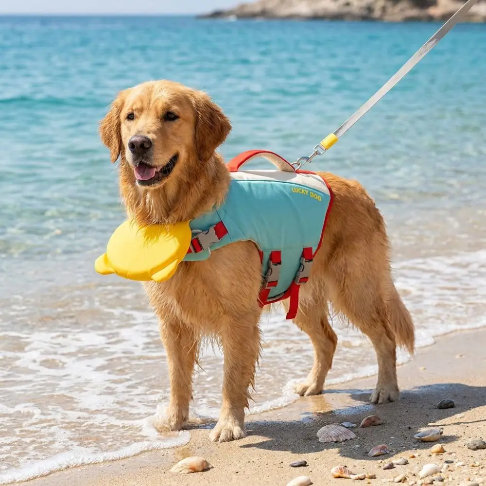 Strong Buoyancy Dog Life Jacket Waterproof Adjustable Dog Swimming Suit Breathable Quick Drying Dog Life Preserver Beach view 2