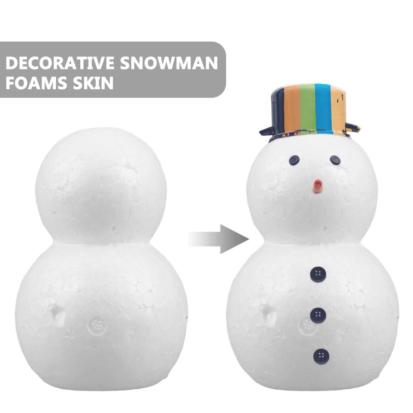 

15PCS Christmas Snowman Craft Foam White Polystyrene DIY Snowman Shaped Foam Mold Painting Mini Figurines 9.5cm