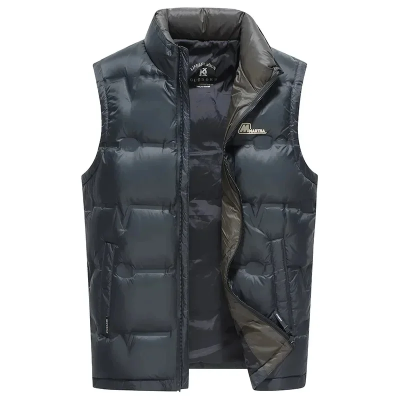 Men's Lightweight Down Jacket Designer Winter Sleeveless Thick Warm Heating Luxury Short