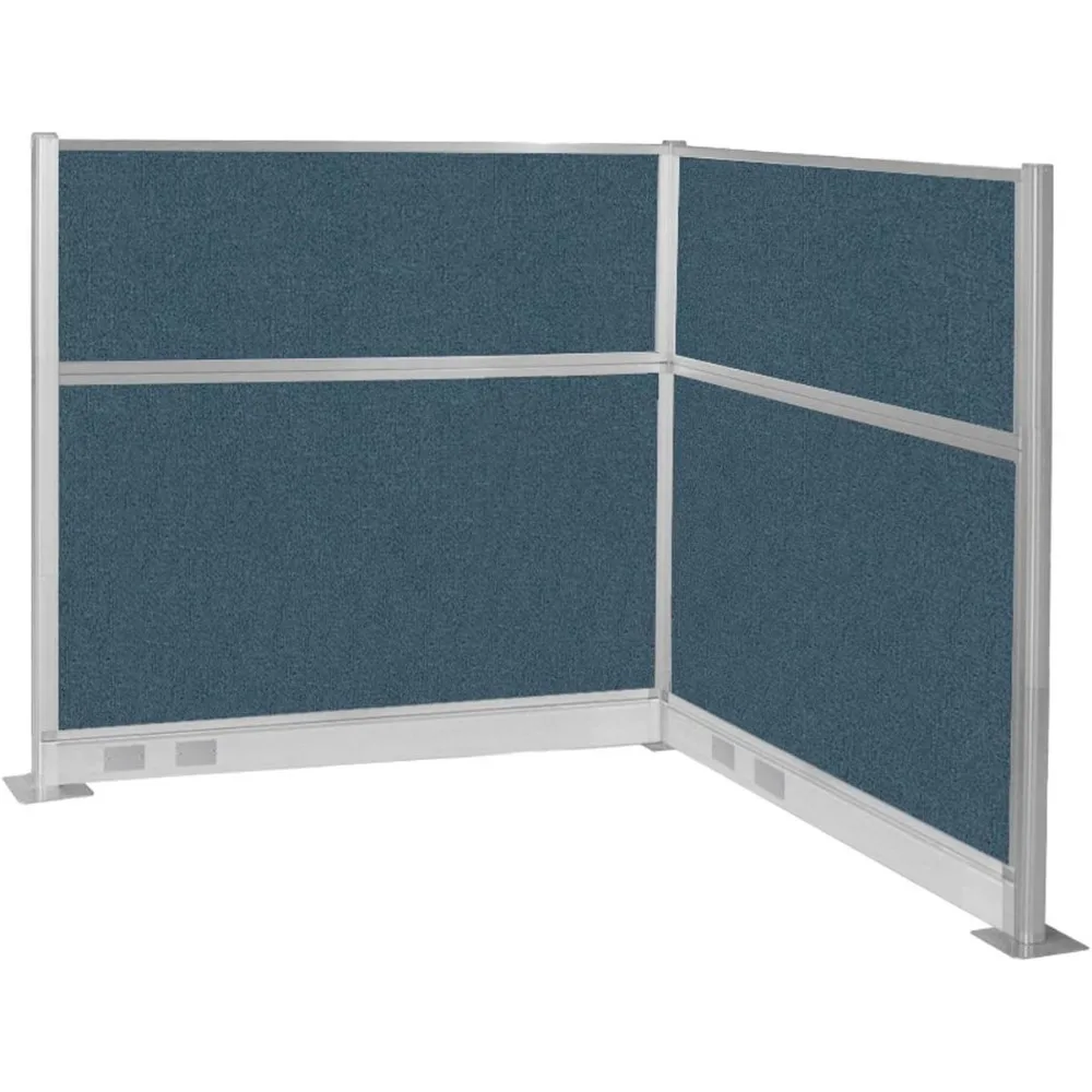 

Pre-Configured Hush Panel Electric Cubicle | Workstation Divider Walls | Cubicle Privacy Panels ， Caribbean（ 6' x 6' L-Build）