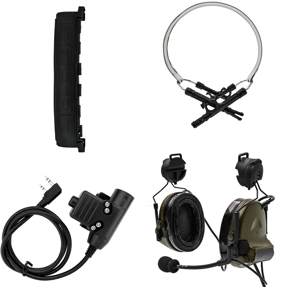 Imagem -05 - Tac-sky Comtac ii Suporte de Capacete Arco Ops-core Adaptador de Trilho de Capacete Fone de Ouvido Tático e Tático Ptt U94 Ptt e Comtac Bandana