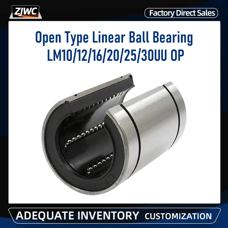 LM10/12/16/20/25/30UU OP Open Type Linear Ball Bearing Bush Bushing CNC Parts For 3D Printer