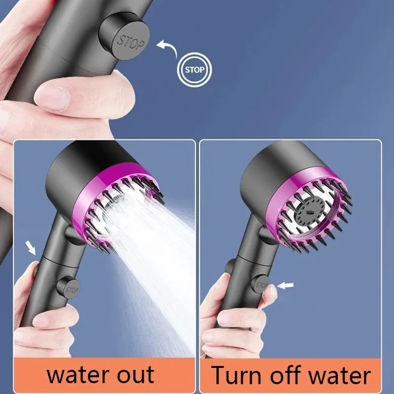 3 Modes Shower Head High Pressure Showerhead Portable Filter Rainfall Massage Tap Bathroom Bath Home Innovative Accessories ﻿