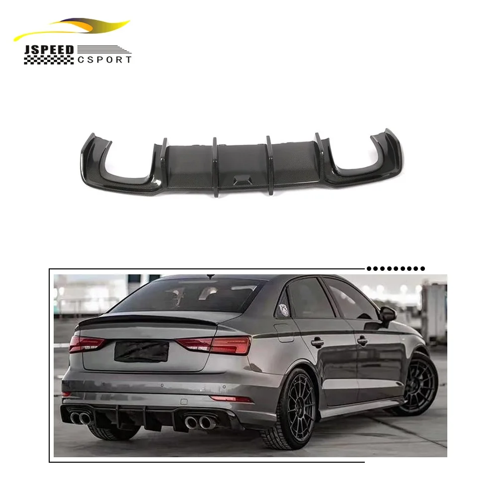 

Suitable for Audi S3 A3 SLINE 17-19 Carbon fiber rear bumper diffuser