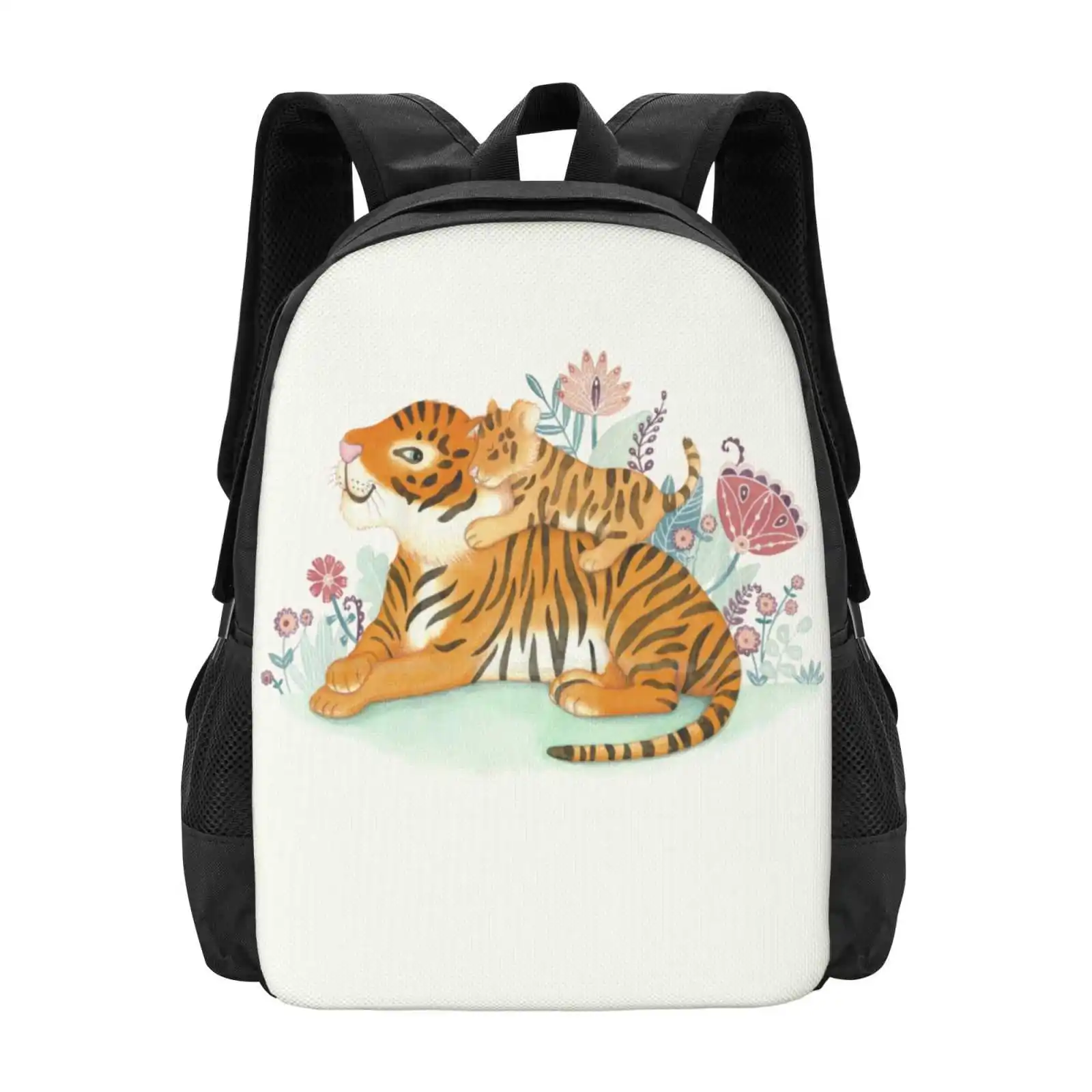 

Рюкзак школьный с тигром и маленьким кубом, Модный ранец с принтом тигра, сына, дочери, отца, дня рождения, папа, поп, папа, листья джунглей