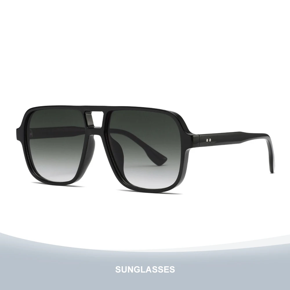 

Vintage Retro Double Bridge Square Aviator Sunglasses UV400 Classic Pilot Style Sun Glasses for Men And Women