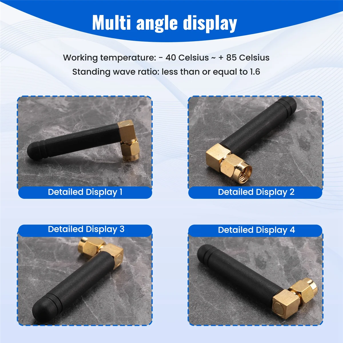 Antenne WIFI 2.4 mesurz, 3,5 Dbi, Bluetooth, Zigbee Tech, SMA, mâle, angle droit, prix de gros, modem externe, 1 pièce